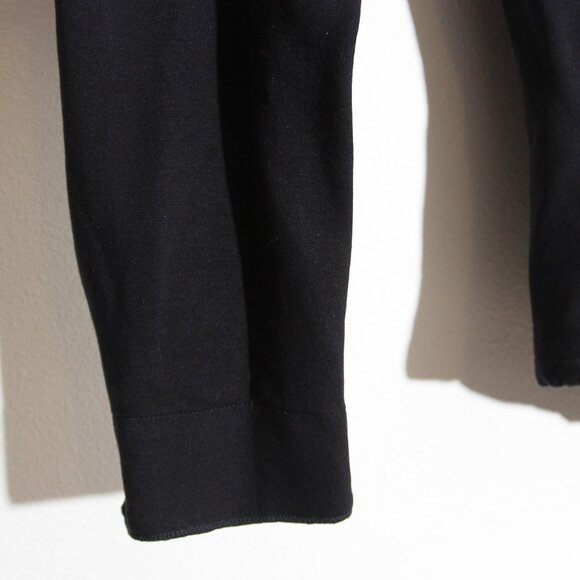 Jil Sander Black Button Up Drawstring Cinch Waist Shirt Mixed Media Size 44 - Picture 4 of 13